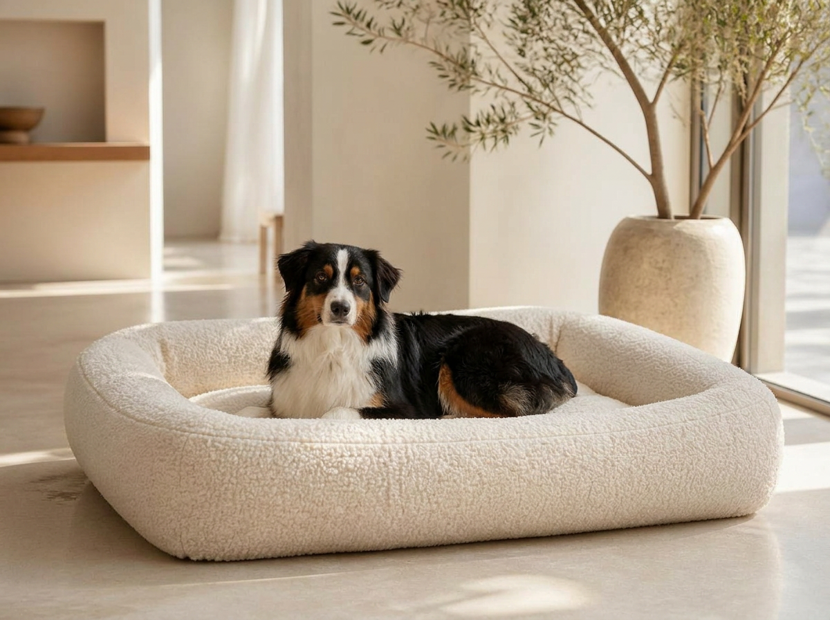 The Maison Cocolino Orthopedic Pet Bed — Grande, Ivory White